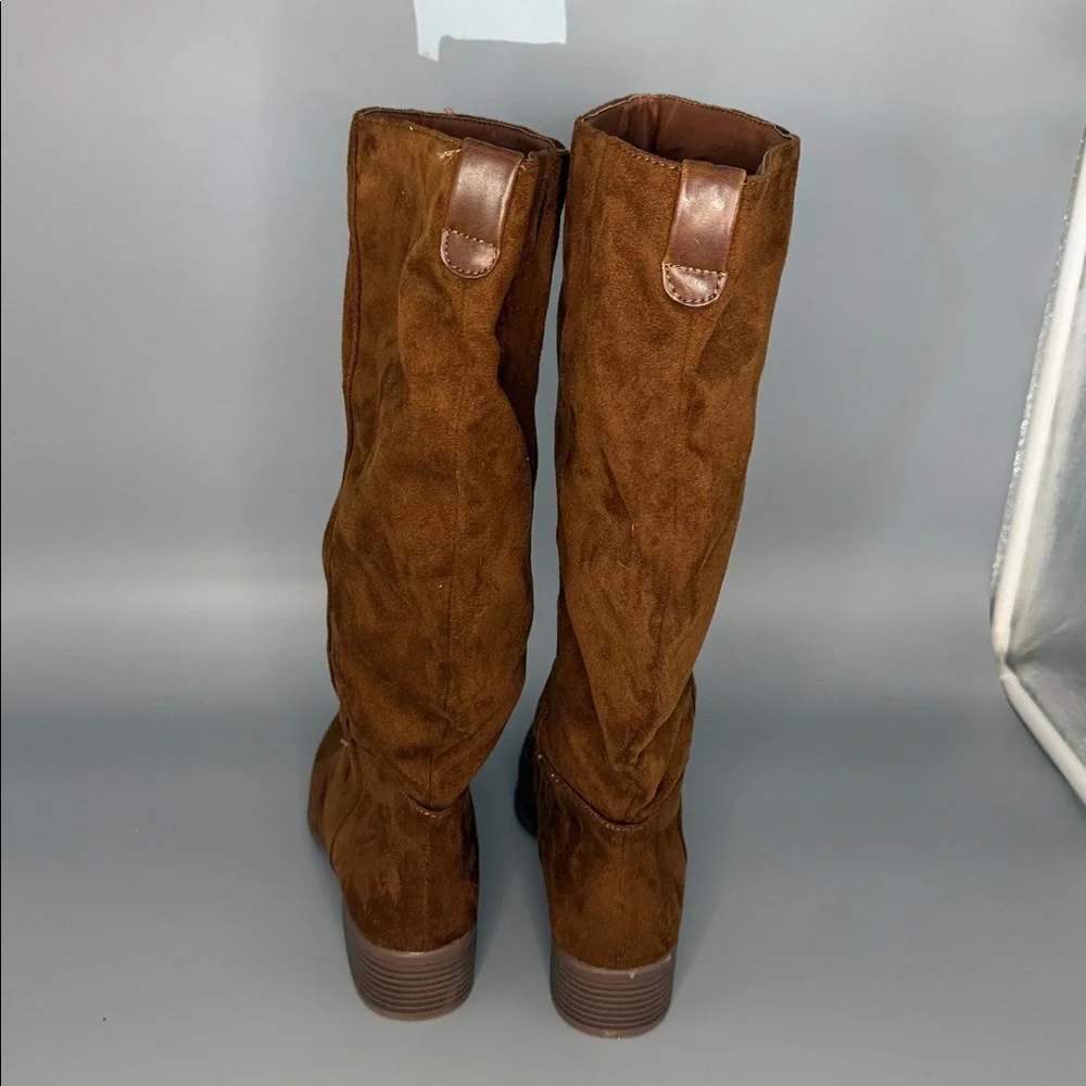 Universal Thread Brielle Faux Suede Riding‎ Boots - Cognac Brown (Size 8.5)